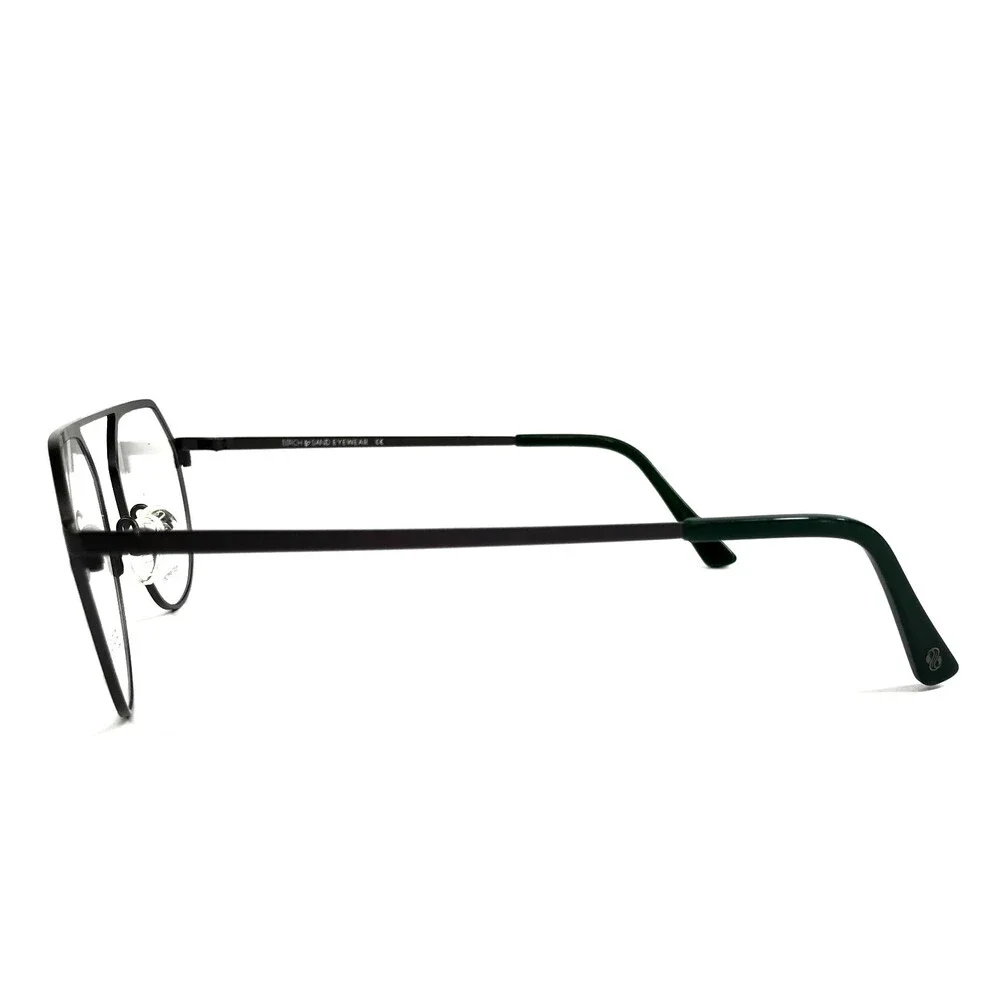 Birch Sand Eyewear Eyeglasses Frames 51017 C1 Black Aviator Full Rim 51-19-140